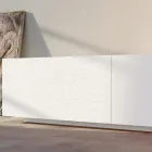 Wohnzimmer-Sideboard aus weißem MDF mit Basrelief Made in Italy - Stilea Viadurini