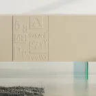 Wohnzimmer-Sideboard aus matt lackiertem MDF und Glas Made in Italy - Ninetta Viadurini