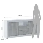 Wohnzimmer-Sideboard aus Melamin mit 2 Türen und 2 Schubladen – Samario Viadurini