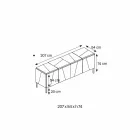 Mobiles Wohnzimmer-Sideboard aus mattschwarzem Holz mit geräucherten Spiegeln und Beinen - Senese Viadurini