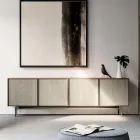 Wohnzimmer- oder Eingangs-Sideboard aus ökologischem Holz und Metall 4 Türen Luxus - Aaron Viadurini