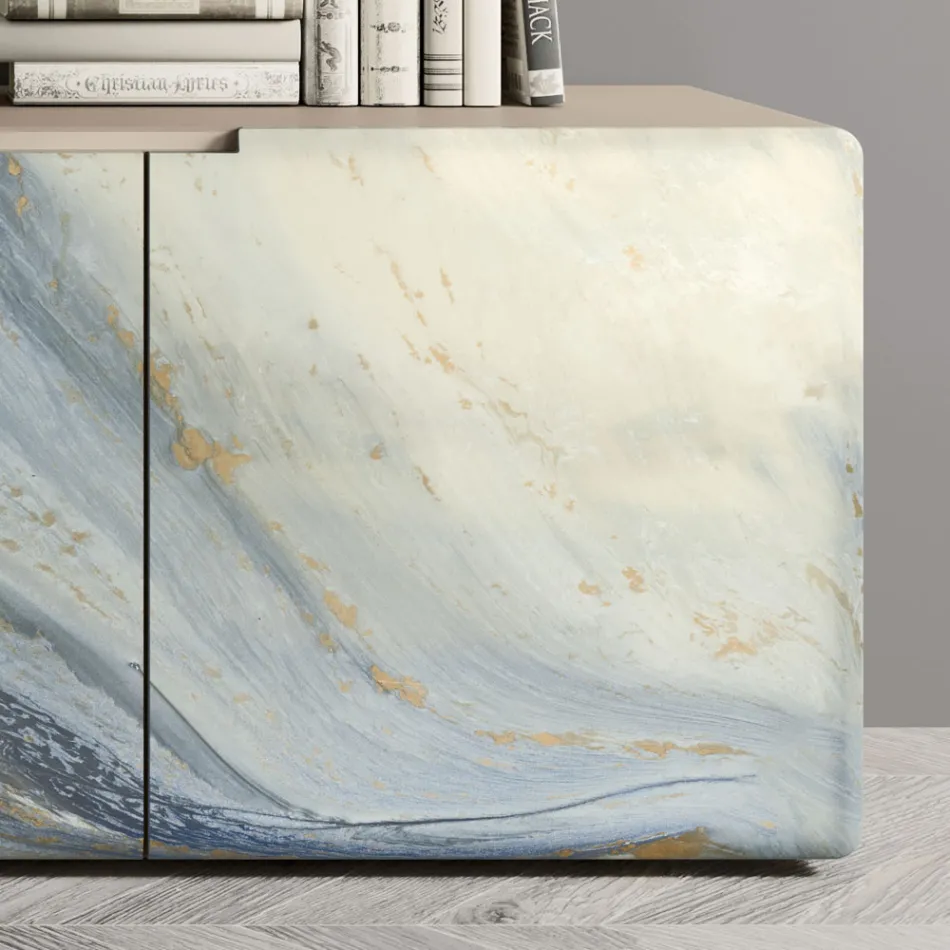 Wohnzimmer-Sideboard mit 3 Türen in verschiedenen Ausführungen, hergestellt in Italien – Ole Viadurini