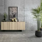 Wohnzimmer-Sideboard mit 3 Türen in Sand-Finish, hergestellt in Italien – Jan Viadurini