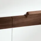 Wohnzimmer-Sideboard mit 4 Türen in Weiß und Canaletto-Finish, hergestellt in Italien – Any Viadurini