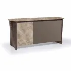 Design Sideboard in Gres mit Struktur in Holz und Mdf Made in Italy - Cunea Viadurini