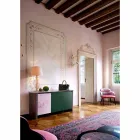 Design Sideboard in Gres mit Struktur in Holz und Mdf Made in Italy - Cunea Viadurini