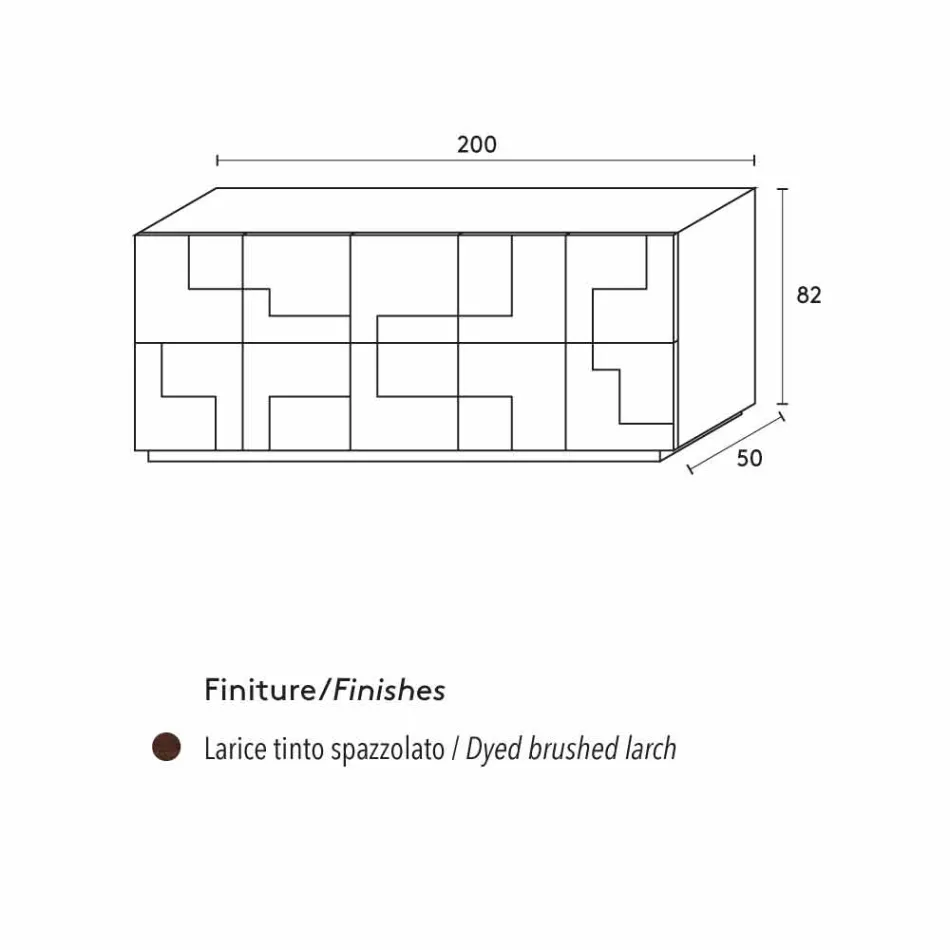 Design Anrichte gebürstet Lärchenholz wärmebehandeltem Azalee Viadurini