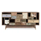 Ethnisches Sideboard aus recyceltem Mangoholz und Akazie Homemotion - Auriel Viadurini