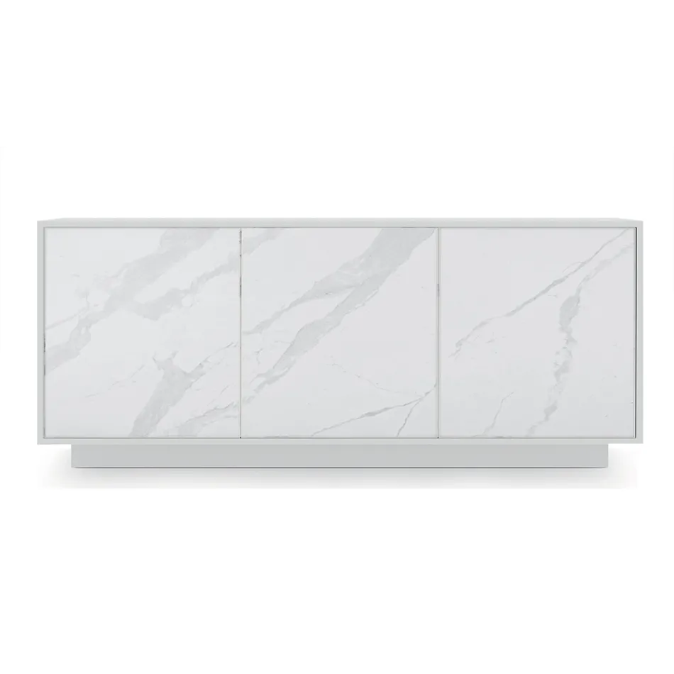 Holz-Sideboard mit 2 oder 3 Türen aus HPL-Laminat, hergestellt in Italien – Fiorenza Viadurini