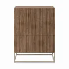 Holz-Sideboard mit Push-Pull-Türen, hergestellt in Italien – Salerno Viadurini