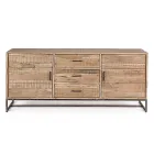 Sideboard aus Akazienholz und Stahl 2 Türen und 3 Schubladen Homemotion - Aimune Viadurini