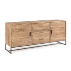 Sideboard aus Akazienholz und Stahl 2 Türen und 3 Schubladen Homemotion - Aimune Viadurini