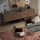 Sideboard aus Canaletto-Walnussfurnier, hergestellt in Italien – Salerno Viadurini