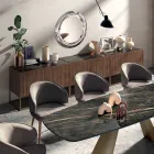 Sideboard aus Canaletto-Walnussfurnier, hergestellt in Italien – Salerno Viadurini