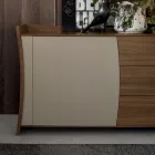 Sideboard aus lackiertem Holz 2 Türen 3 Schubladen Curvilinear Italian Design - Celio Viadurini