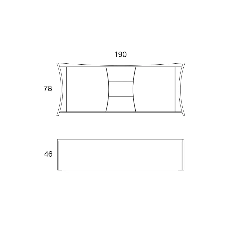 Sideboard aus lackiertem Holz 2 Türen 3 Schubladen Curvilinear Italian Design - Celio Viadurini