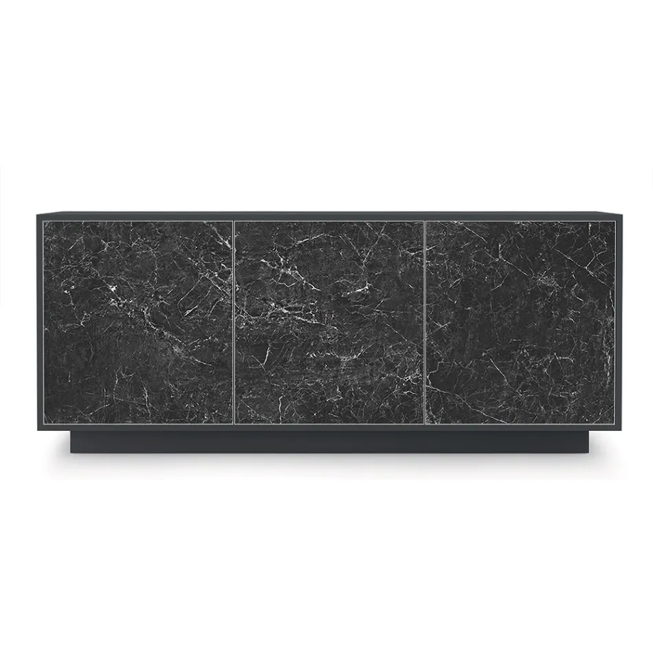 Sideboard aus lackiertem Holz mit 2 oder 3 Keramiktüren, hergestellt in Italien – Fiorenza Viadurini