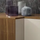 Sideboard aus Mdf mit 2 Türen und 2 hervorstehenden Schubladen schräge Seiten - Caspiter Viadurini