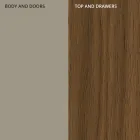 Sideboard aus Mdf mit 2 Türen und 2 hervorstehenden Schubladen schräge Seiten - Caspiter Viadurini