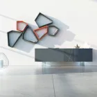 Sideboard aus graphitgrauem MDF mit Glasfüßen Made in Italy - Zelia Viadurini