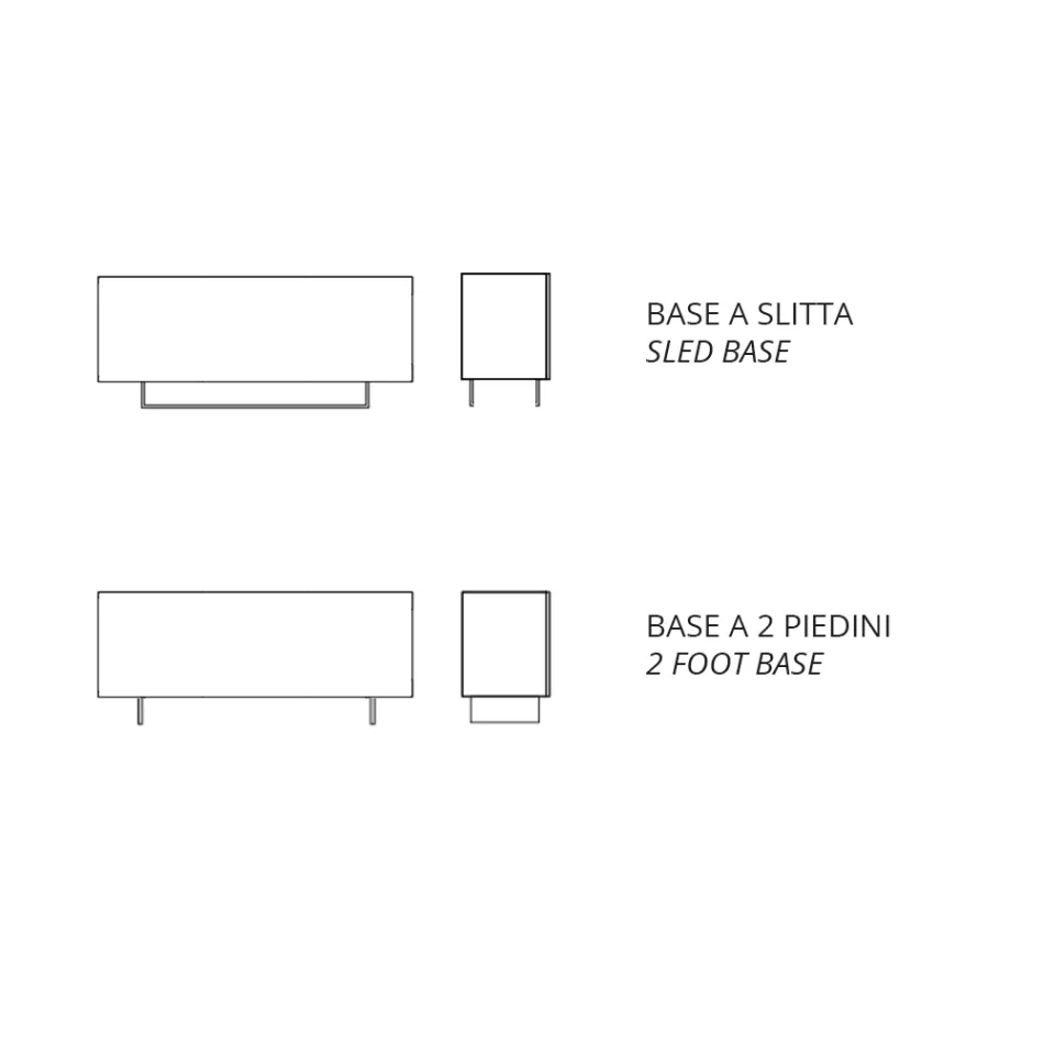 Sideboard aus Melamin mit 3 Eichentüren und Spiegel, hergestellt in Italien – Romina Viadurini