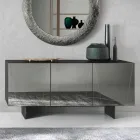 Sideboard aus Melamin mit verspiegelten Türen Made in Italy - Ester Viadurini