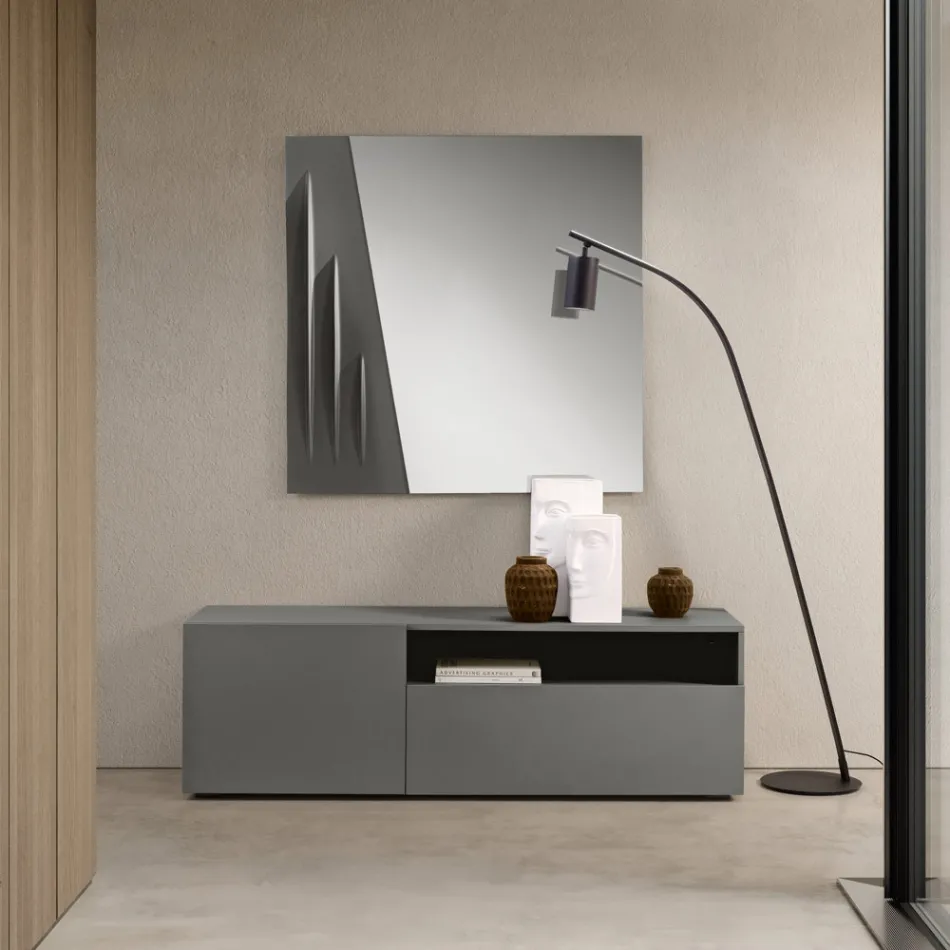 Miral Stand-Sideboard aus Melamin mit linearem Design, hergestellt in Italien Viadurini