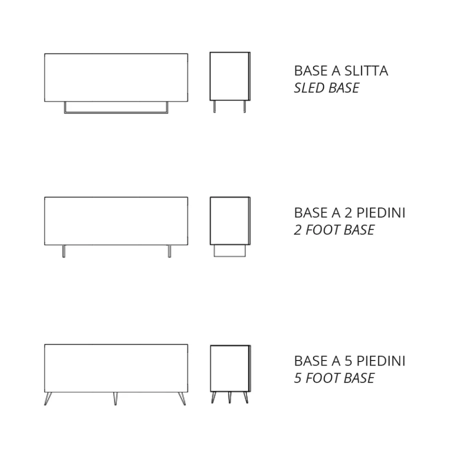 Madia in Melamin und MDF mit Laminateinsätzen Made in Italy - Gordita Viadurini