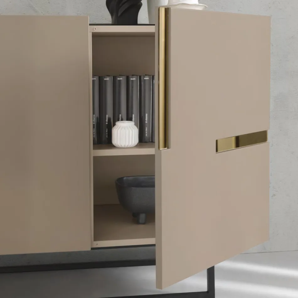 Madia in Melamin und MDF mit Laminateinsätzen Made in Italy - Gordita Viadurini