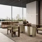 Modernes, verspiegeltes Holz-Sideboard mit elegantem Design, hergestellt in Italien - Ester Viadurini