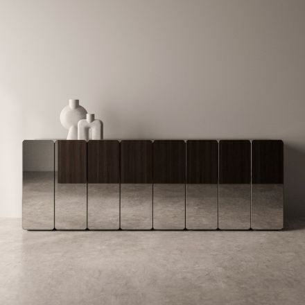 Modernes, verspiegeltes Holzsideboard mit elegantem Design, hergestellt in Italien – Ester Viadurini