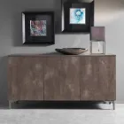 Modernes Sideboard mit drei Türen aus Bronze oder grauem Melamin Made in Italy - Clemente Viadurini