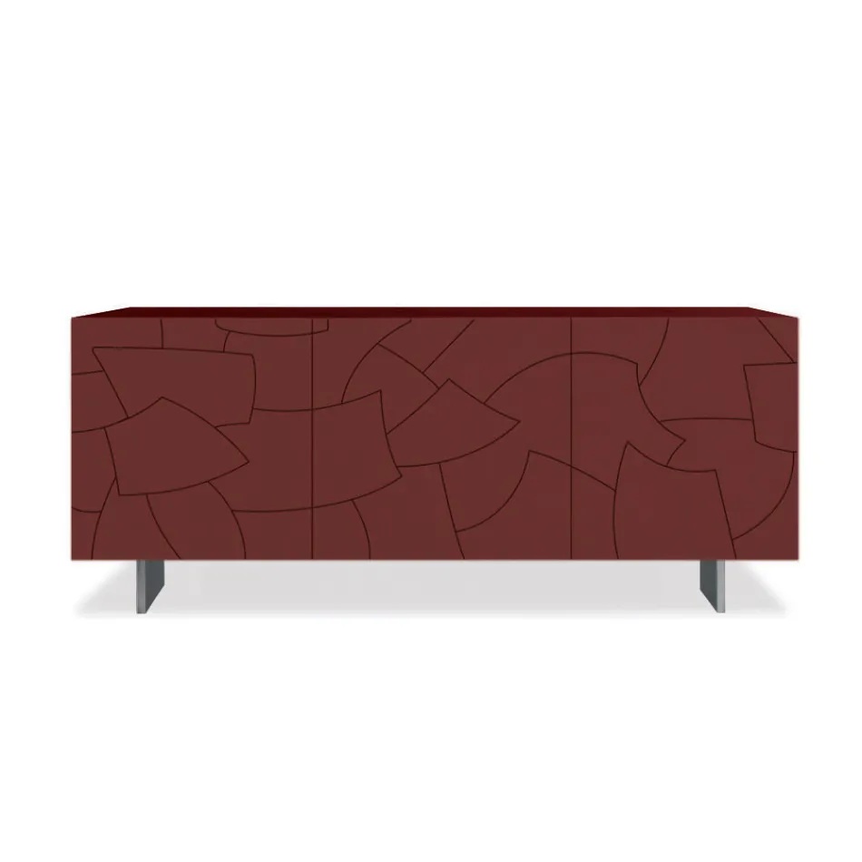 Modernes Sideboard aus furniertem Eschenholz, hergestellt in Italien – Galassia Viadurini