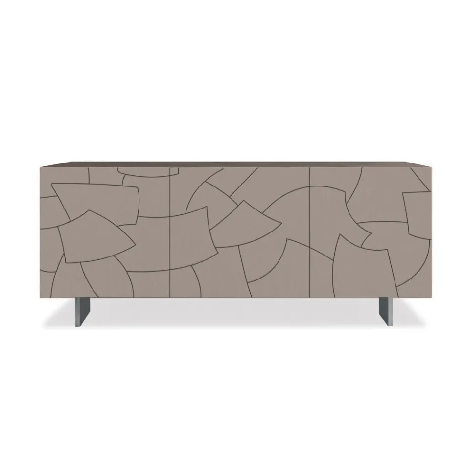 Modernes Sideboard aus furniertem Eschenholz, hergestellt in Italien – Galassia Viadurini