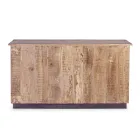Wohnzimmer-Sideboard aus Mangoholz und Stahl mit 2 Türen und 3 Schubladen - Sinfony Viadurini