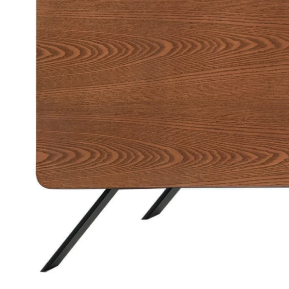 Wohnzimmer-Sideboard MDF-Struktur und Massivholz 4 Türen Made in Italy - Rosalba Viadurini