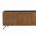 Wohnzimmer-Sideboard aus MDF und Massivholz 2 oder 3 Türen Made in Italy - Kammer Viadurini