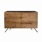 Wohnzimmer-Sideboard aus MDF und Massivholz 2 oder 3 Türen Made in Italy - Kammer Viadurini