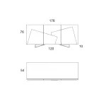 Wohnzimmer Sideboard aus lackiertem Mdf 3 Türen mit Keramikeinsätzen - Imperio Viadurini