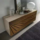 Wohnzimmer Sideboard aus lackiertem Mdf 3 Türen mit Siebdruck Intarsien - Saronno Viadurini