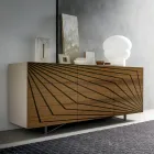 Wohnzimmer Sideboard aus lackiertem Mdf 3 Türen mit Siebdruck Intarsien - Saronno Viadurini