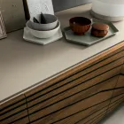 Wohnzimmer Sideboard aus lackiertem Mdf 3 Türen mit Siebdruck Intarsien - Saronno Viadurini