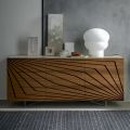 Wohnzimmer Sideboard aus lackiertem Mdf 3 Türen mit Siebdruck Intarsien - Saronno