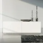 Wohnzimmer-Sideboard aus weiß lackiertem MDF mit Flachrelief Made in Italy - Acqua Viadurini