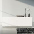 Wohnzimmer-Sideboard aus weiß lackiertem MDF mit Flachrelief Made in Italy - Acqua