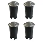 Marker Outdoor LED Einbaustrahler aus Edelstahl 4 Stück - Rhombus Viadurini