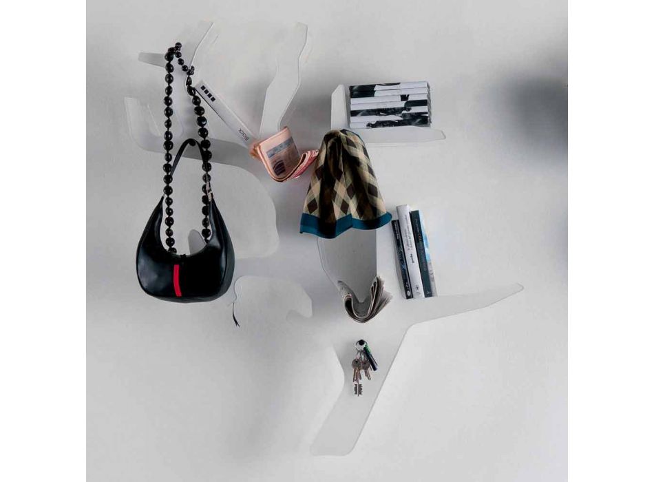 Plexiglas Wandregal mit Kleiderhaken Made in Italy - Neon Viadurini