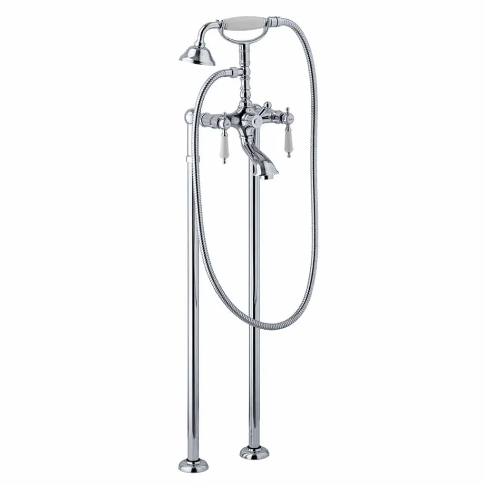 Säulenmischer für Badewanne mit Dusche aus Messing Made in Italy - Shelly Viadurini