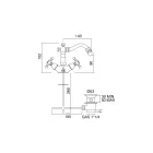 Einloch-Bidetmischer im Vintage-Stil aus Messing, hergestellt in Italien – Ursula Viadurini