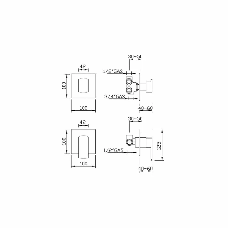 Duschmischer mit 5-Wege-Umlenker Made in Italy - Sika Viadurini